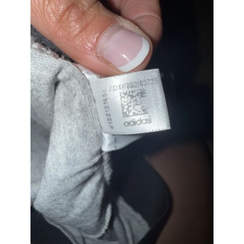 Adidas Sz‎ XS Heather Gray Cotton Leggings Black Logo EUC